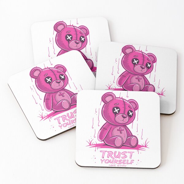 Item preview, Neon Pink Voodoo Teddy Bear Vector Art: "Trust Yourself" Urban Streetwear Design designed and sold by niteshRart.