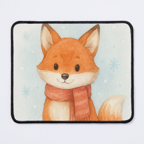 Item preview, Cute Winter Fox in Red Scarf – Watercolor Animal Art Print designed and sold by TaRoPonn.