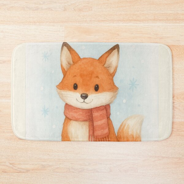 Item preview, Cute Winter Fox in Red Scarf – Watercolor Animal Art Print designed and sold by TaRoPonn.