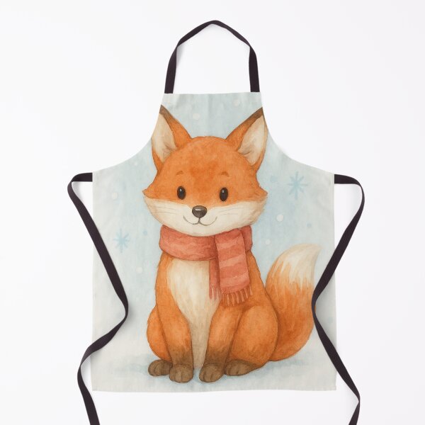 Item preview, Cute Winter Fox in Red Scarf – Watercolor Animal Art Print designed and sold by TaRoPonn.