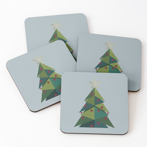 Item preview, Geometric Christmas Tree with Gold Star Topper designed and sold by VibeNationArt.