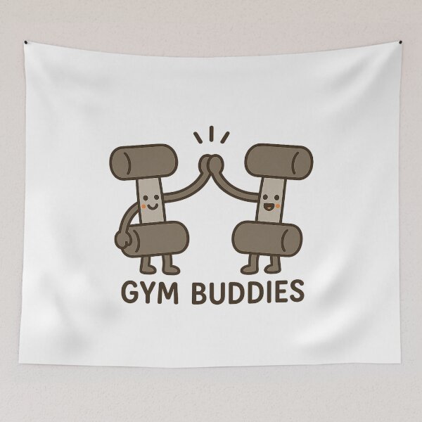Item preview, Gym Buddies | Cute Kawaii Dumbbell Friends Fitness Sticker designed and sold by Gurjeetpixelart.