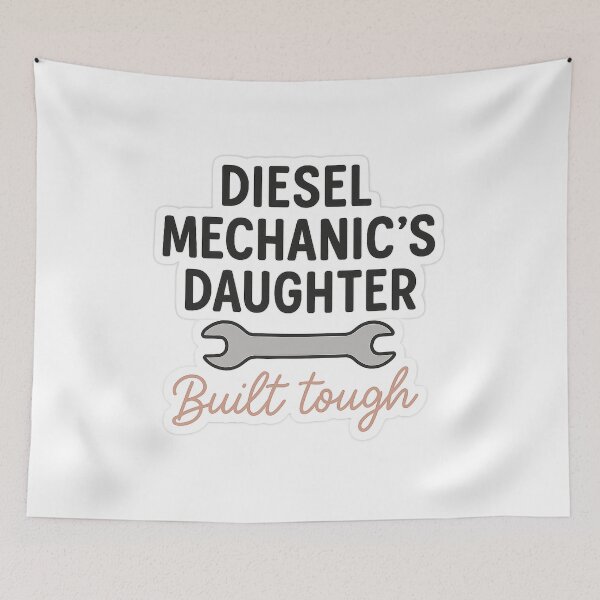Item preview, Diesel Mechanic's Daughter | Built Tough Feminine Mechanic Sticker designed and sold by Gurjeetpixelart.