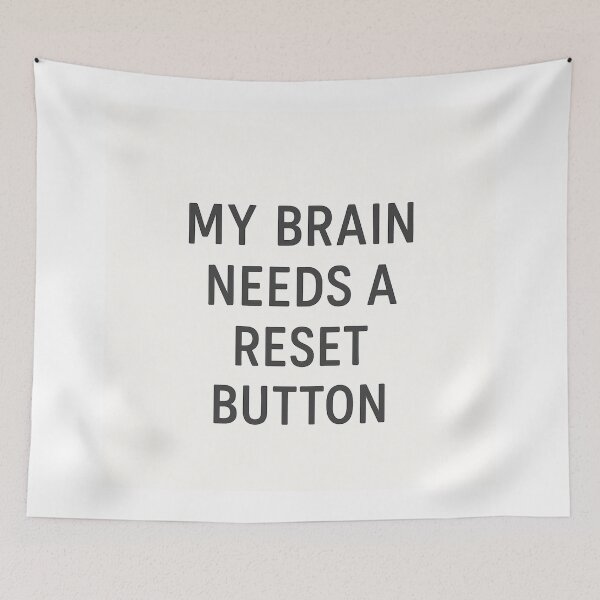 Item preview, My Brain Needs A Reset Button | Relatable Minimal Typography Sticker designed and sold by Gurjeetpixelart.