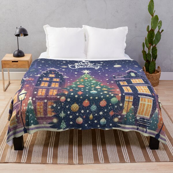 Item preview, Magical Amsterdam in the Snow – Dutch Christmas City Scene with Canals and Tree Lights designed and sold by Sugar Wisdom .