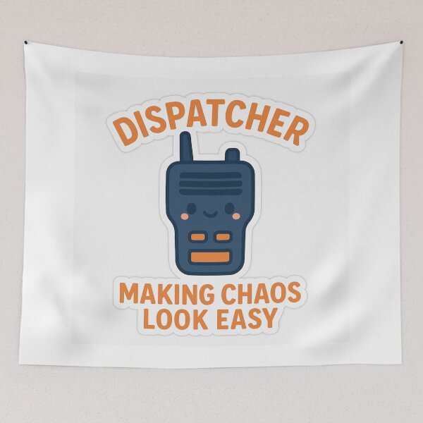 Item preview, Dispatcher – Making Chaos Look Easy | Cute Walkie-Talkie Work Sticker designed and sold by Gurjeetpixelart.