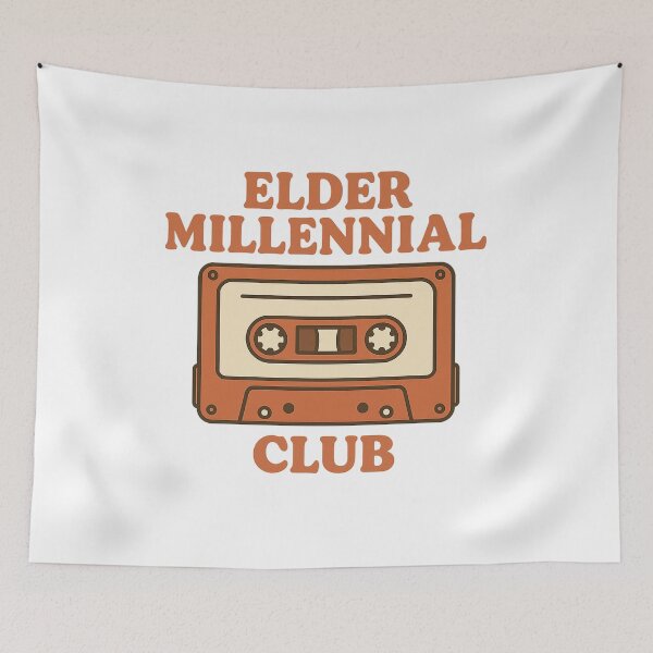 Item preview, Elder Millennial Club | Retro Cassette Tape Nostalgia Sticker designed and sold by Gurjeetpixelart.