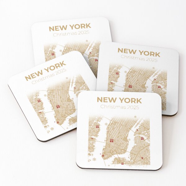 Item preview, Minimalist Christmas Map of New York – Gold Line City Design designed and sold by Iras-Art-Corner.