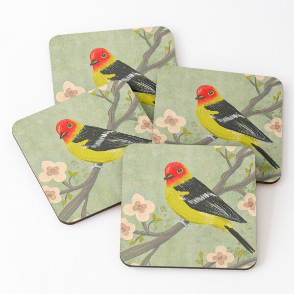 Item preview, Western Tanager painted bird, perfect for bird lovers designed and sold by pholiumsigma_design.