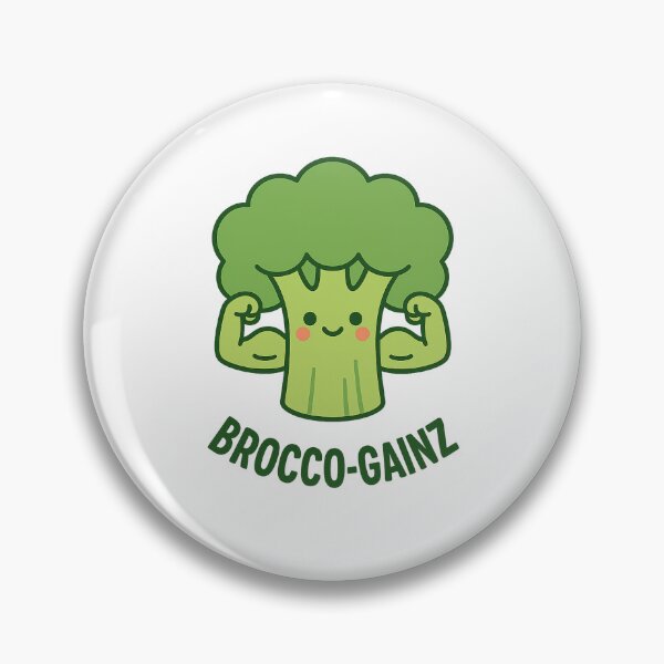 Item preview, Brocco-Gainz | Funny Broccoli Bodybuilder Kawaii Sticker designed and sold by Gurjeetpixelart.