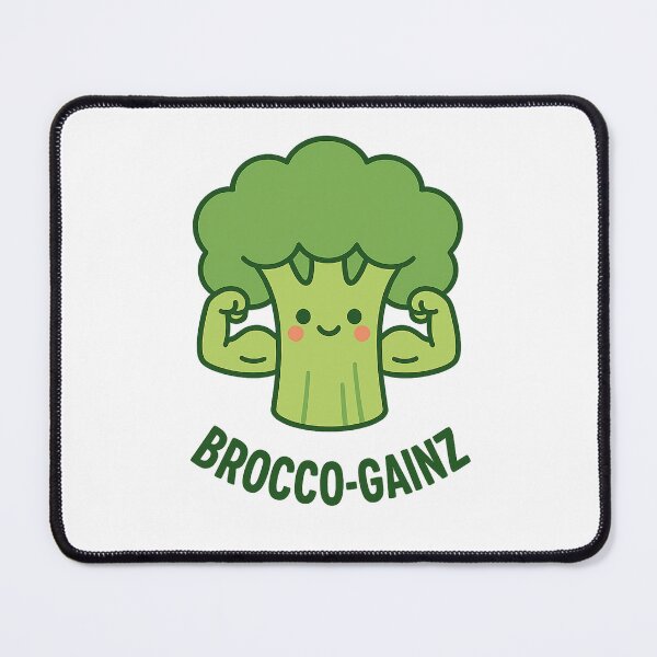 Item preview, Brocco-Gainz | Funny Broccoli Bodybuilder Kawaii Sticker designed and sold by Gurjeetpixelart.