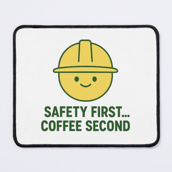 Item preview, Safety First… Coffee Second | Cute Hard Hat Construction Worker Sticker designed and sold by Gurjeetpixelart.