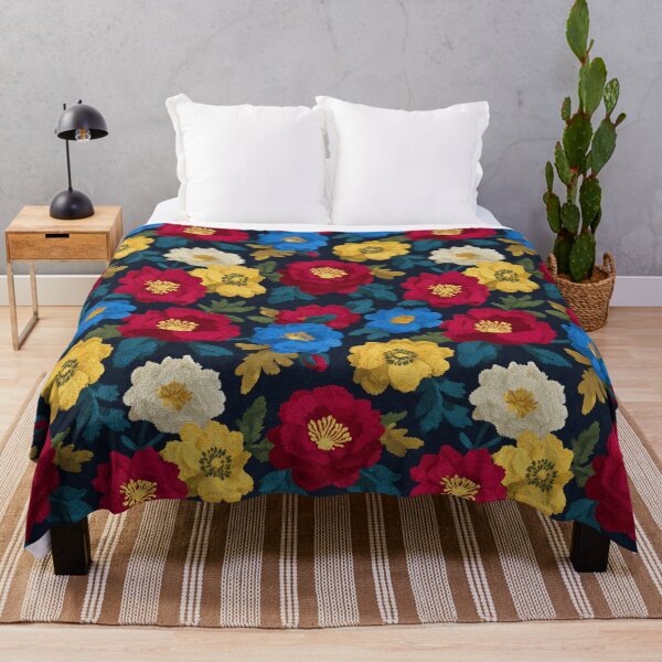 Item preview, Chic Soft Floral Embroidered Print For Sunny Interiors designed and sold by RoyalStarsPatts.