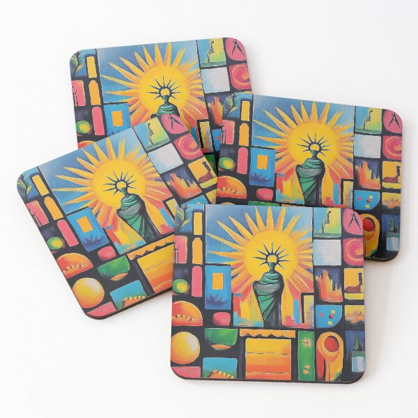 Item preview, Abstract Liberty Goddess Art - Geometric Modular designed and sold by Magicifa.