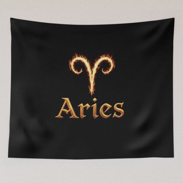 Item preview, Fiery Golden Aries Zodiac designed and sold by ZodiacWonders.