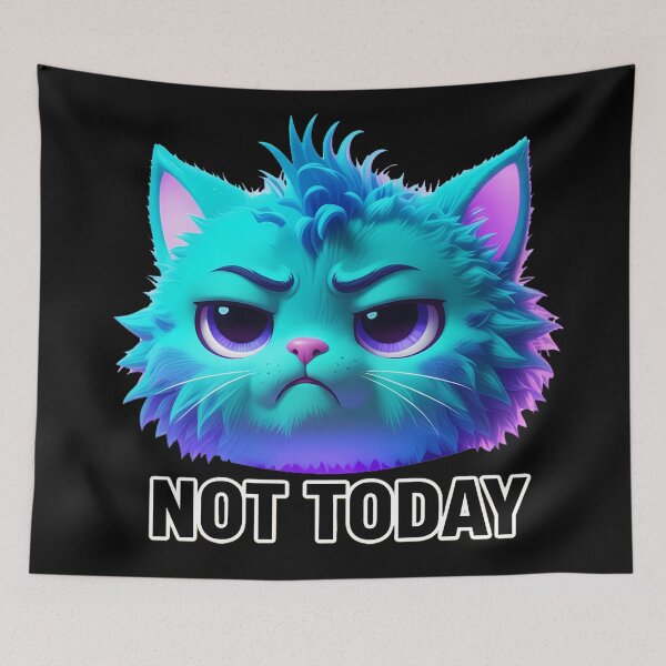 Item preview, Not Today – Grumpy Cat Mood Meme Sticker designed and sold by Catzy Live®.