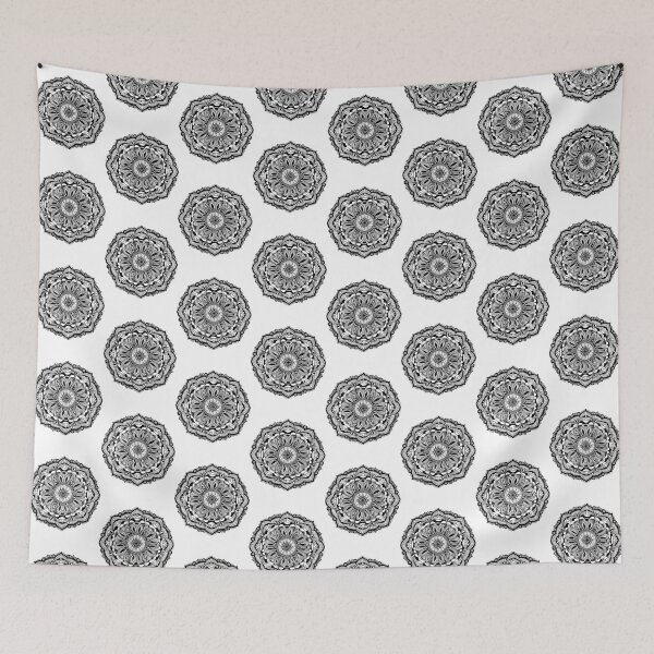 Item preview, Mandala de flores en blanco y negro designed and sold by Gradasdaughter.