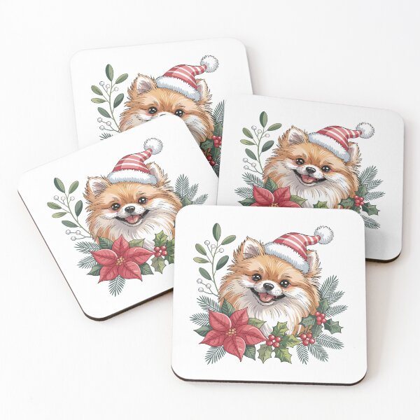 Item preview, Pomerania-Navidad – Cachorro festivo con flores designed and sold by JessArty ⭐⭐⭐⭐⭐.
