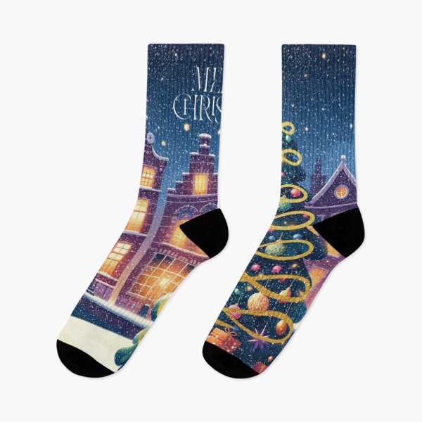 Item preview, Magical Amsterdam in the Snow – Dutch Christmas City Scene with Canals and Tree Lights designed and sold by Sugar Wisdom .