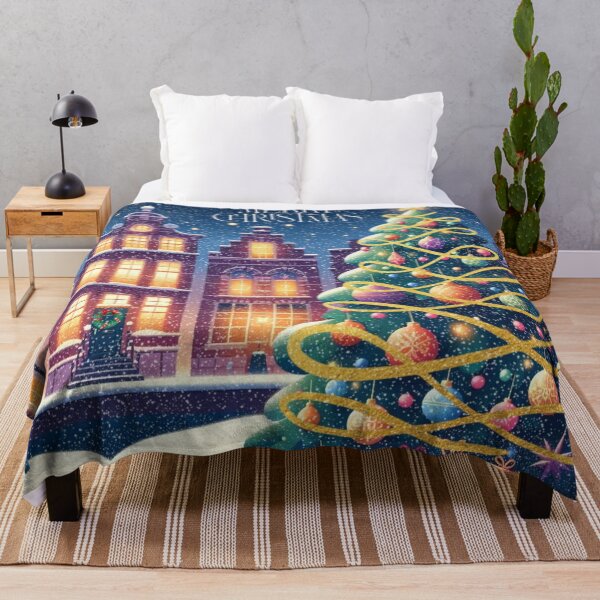 Item preview, Magical Amsterdam in the Snow – Dutch Christmas City Scene with Canals and Tree Lights designed and sold by Sugar Wisdom .
