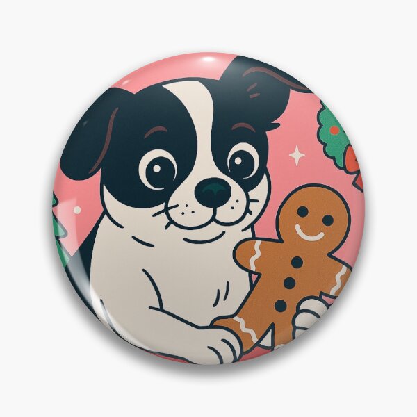 Item preview, Christmas dog with gingerbread man cookie designed and sold by MegsSD.