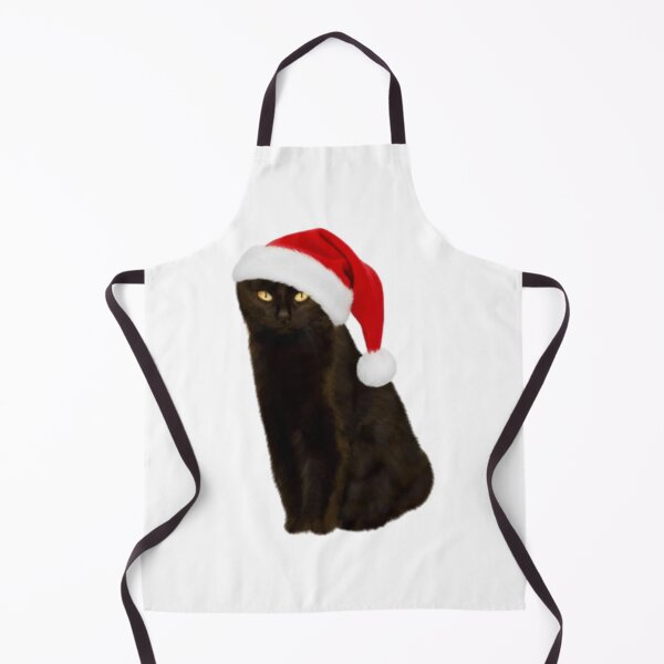 Item preview, Serious Black Cat Wearing a Festive Christmas Santa Hat designed and sold by Aesthetic Crew.