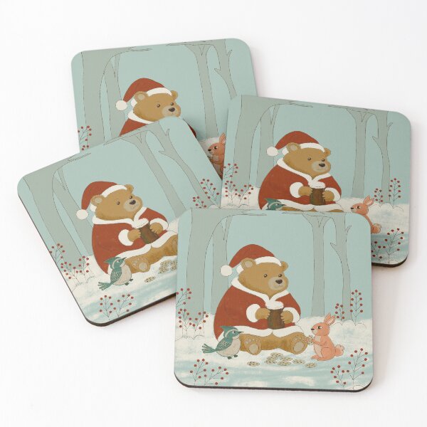 Item preview, Cute bear and bunny Animals having a beer in the woods designed and sold by pholiumsigma_design.