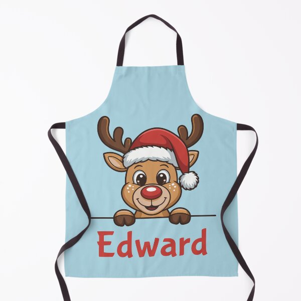 Artikelvorschau, Niedliche Weihnachtsrentier-Grafik von Edward mit Weihnachtsmannmütze | Personalisierte Geschenkidee für Weihnachten entworfen und verkauft von 89BLACK.