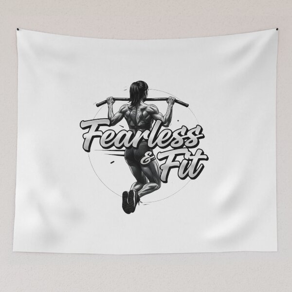 Item preview, Fearless & Fit – Detailed Motivational Female Gym Design designed and sold by ReptiWorks.