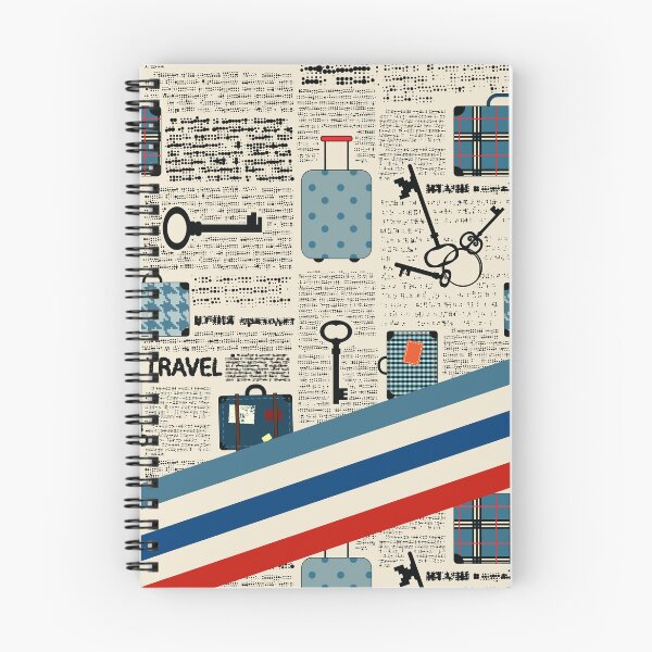 Artikelvorschau, Vintage-Reisezeitungsmuster mit modernen Streifen entworfen und verkauft von dnyl.