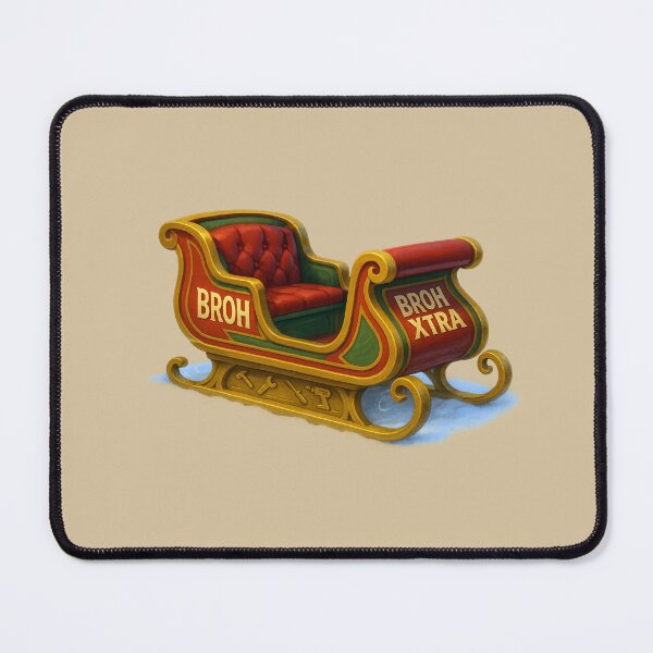 Item preview, Christmas Craftsman Sleigh – Classic Red and Gold Holiday Illustration designed and sold by BROHLine Studio.
