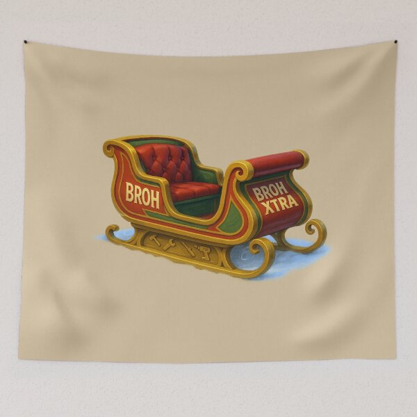 Item preview, Christmas Craftsman Sleigh – Classic Red and Gold Holiday Illustration designed and sold by BROHLine Studio.