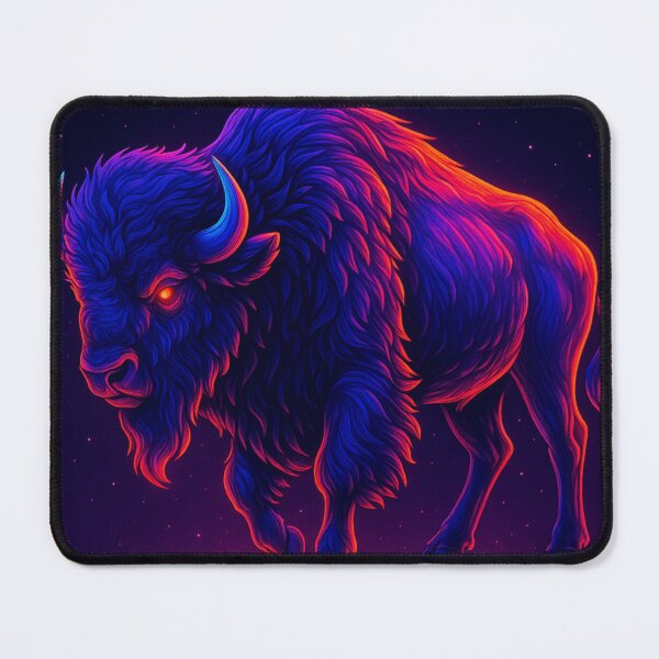 Item preview, Neon Bison – Vaporwave Cyber Wild Animal Art designed and sold by GolabMagic.