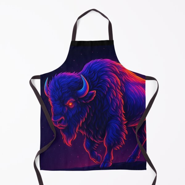 Item preview, Neon Bison – Vaporwave Cyber Wild Animal Art designed and sold by GolabMagic.
