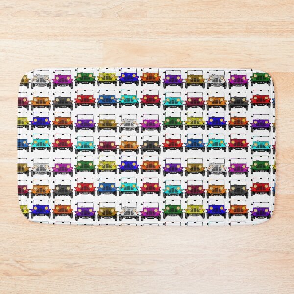 Item preview, Classic vintage Mini Moke pop art multicoloured rainbow collage collection designed and sold by Kludoman.