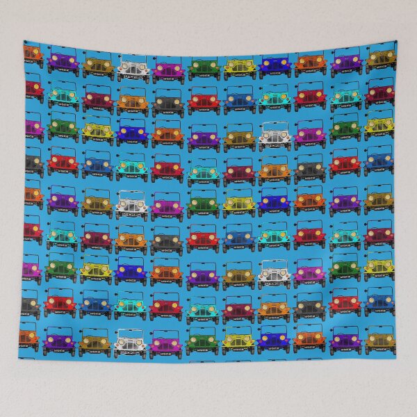 Item preview, Classic vintage Mini Moke pop art multicoloured rainbow collage collection designed and sold by Kludoman.