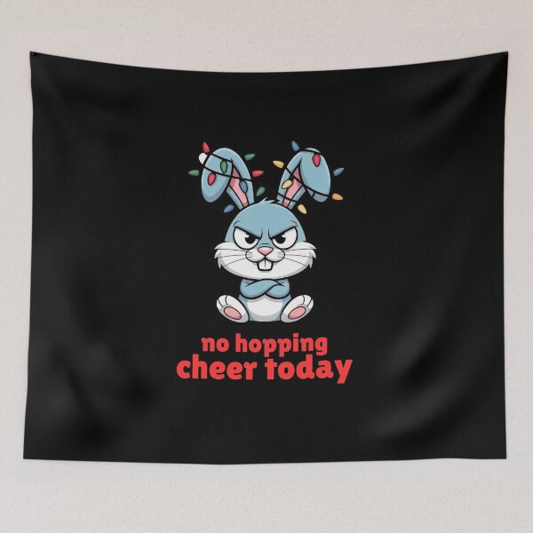 Item preview, Annoyed Rabbit – “No Hopping Cheer Today” | Funny Grumpy Bunny Christmas Design designed and sold by ColorSplash123.