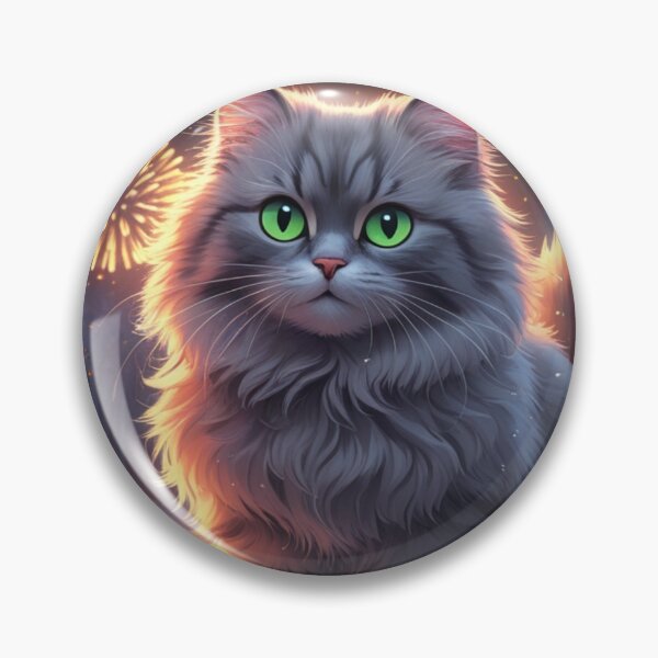 Item preview, a cat in the forest with colorful exploding fireworks, in a snowy environment, with the writing in the middle "happy new year 2025", AI Generative designed and sold by evanurozi.