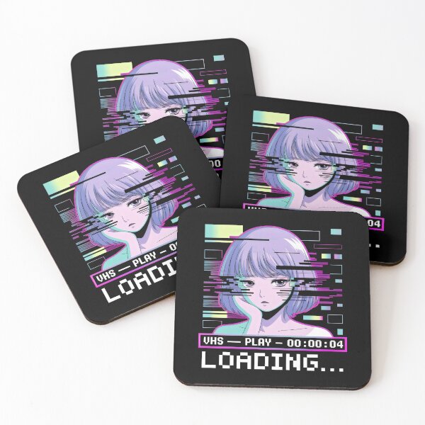Item preview, VHS Glitch Loading Anime Character Retro Digital Design designed and sold by SplashTastic.