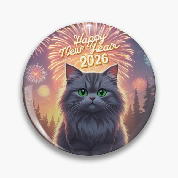 Item preview, Cat, animal, New Year 2025, December, snow, winter, cute, fireworks, designed and sold by evanurozi.