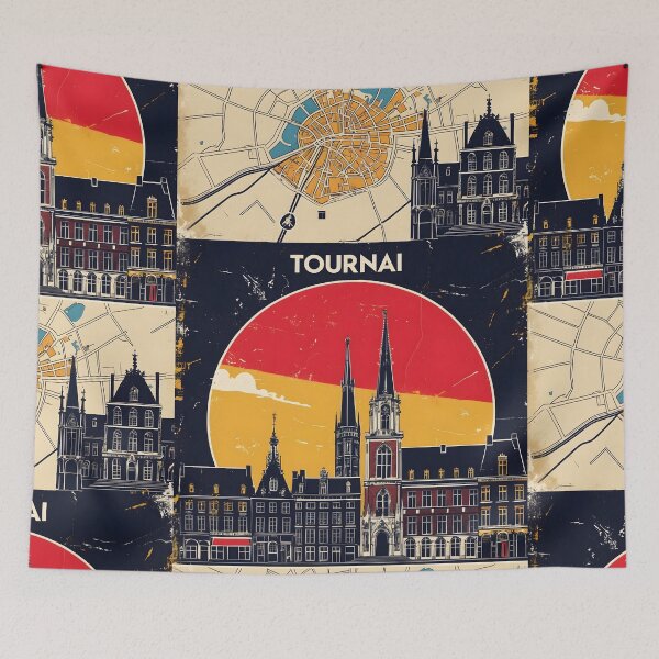Item preview, Tournai Belgium 1950s Vintage Travel Tourism designed and sold by TravelersGems.