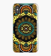 Retro Flower Power on Mustard iPhone Case