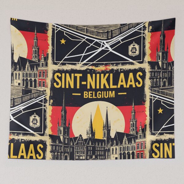 Item preview, Sint Niklaas Belgium 1950s Vintage Travel Tourism designed and sold by TravelersGems.