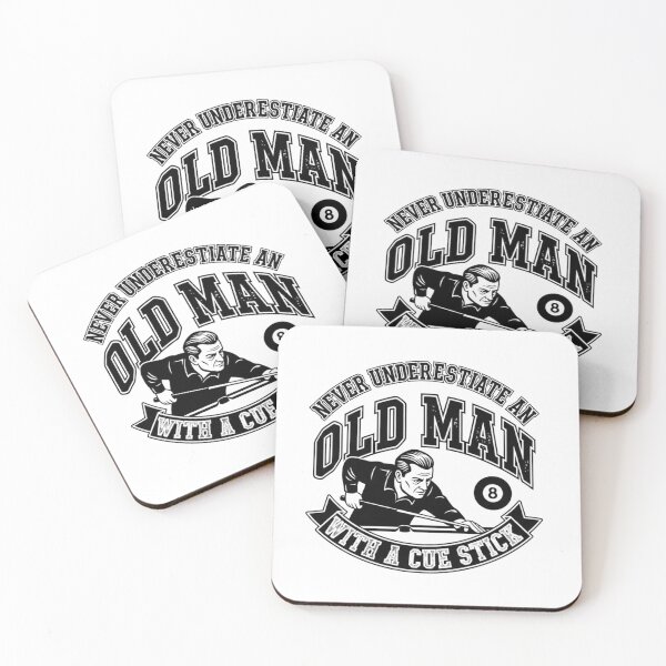 Item preview, Never Underestimate An Old Man With A Cue Stick – Vintage Billiards Humor Design for Pool Players & Snooker Lovers designed and sold by JustCrafted.