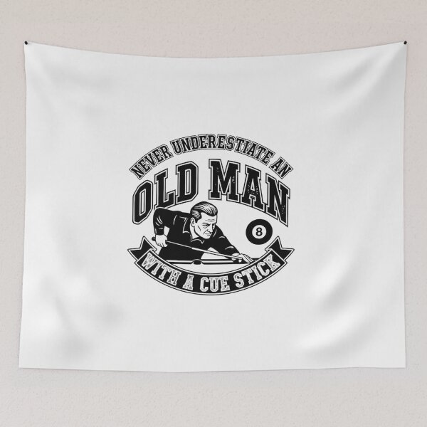 Item preview, Never Underestimate An Old Man With A Cue Stick – Vintage Billiards Humor Design for Pool Players & Snooker Lovers designed and sold by JustCrafted.