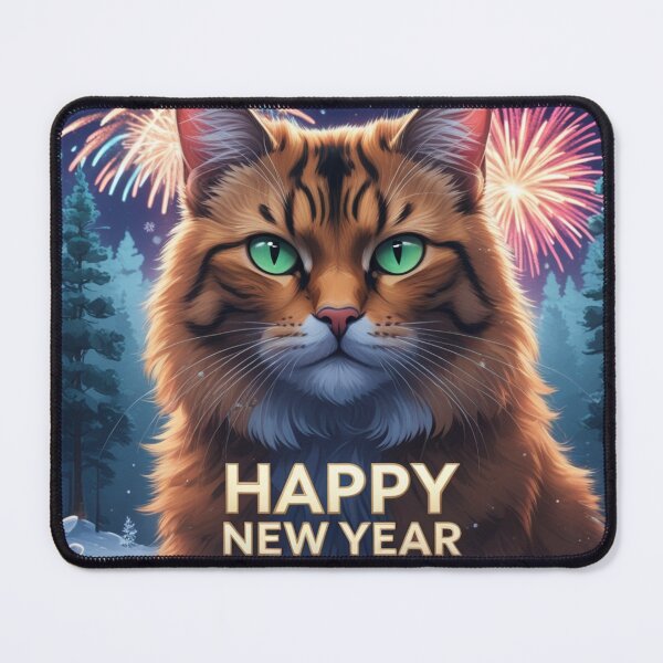 Item preview, Cat with Happy New Year 2025 greetings. designed and sold by evanurozi.