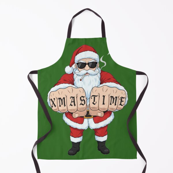 Item preview, Santa Claus with tattoo knuckles smoking joint in gangster pose Anime style designed and sold by RATIO CREATIVA.