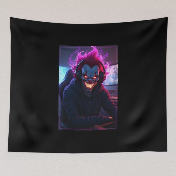 Item preview, A terrifying clown in a dark anime–fantasy style designed and sold by OhmAuraArt.