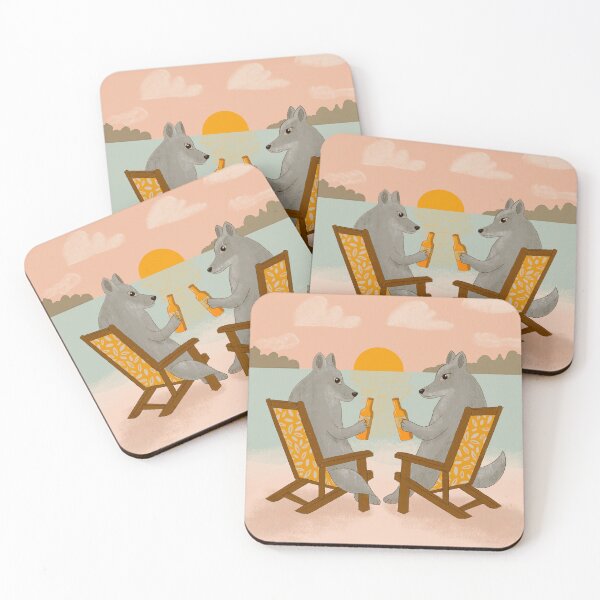 Item preview, Wolfs having a beer in the summer designed and sold by pholiumsigma_design.