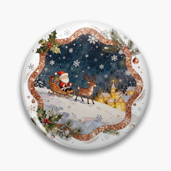 Item preview, Santa’s Cozy Sleigh Ride Under the Stars designed and sold by NatalieJeans.